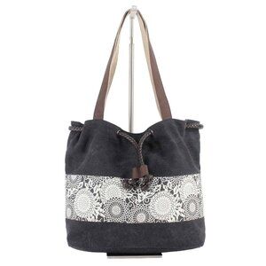 Hiigoo 15 X 11 X 6 Navy Brown Inner Pockets Divider Snap Shoulder Purse